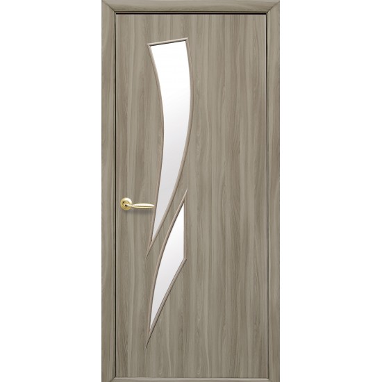 Дверь Камея (Модерн) Экошпон со стеклом сатин Сандал