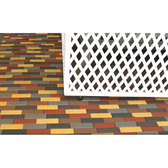 Тротуарная плитка мозаика кирпич 200х100 мм h 45мм коричневая