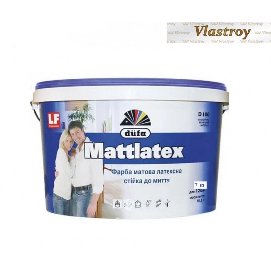 Краска Dufa Mattlatex D100 латексная для внутренних работ 7кг Краска Dufa Mattlatex D100 латексная для внутренних работ 7кг