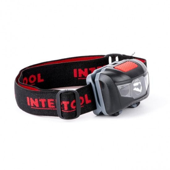 Фонарь налобный светодиодный 1Вт + 2 LED Intertool LB-0302