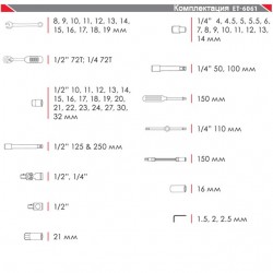 Набор инструментов Intertool ET-6061 61 шт Набор инструментов Intertool ET-6061 61 шт