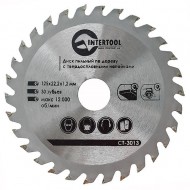 Диск пильный по дереву с твердосплавными напайками 125 х 22мм х 30Т Intertool CT-3013