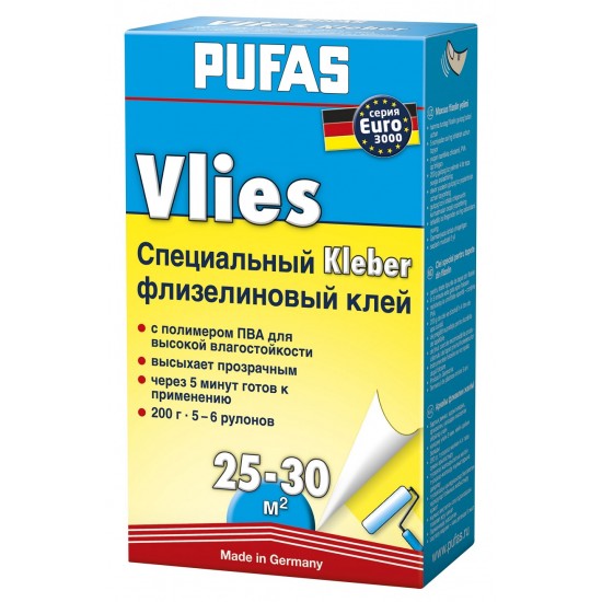 Клей для обоев флизелиновых PUFAS EURO Спец-флизелин 200гр
