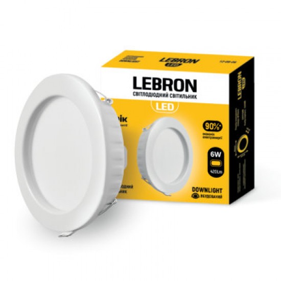 Cветодиодный точечный LED светильник круглый LEBRON L-DR-941 9W 4100K 12-08-09