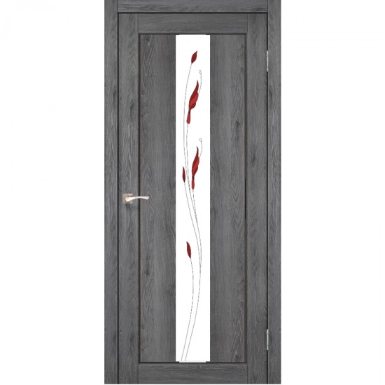Дверь Porto PR-10 со стеклом сатин и рисунком М1 Дуб марсала