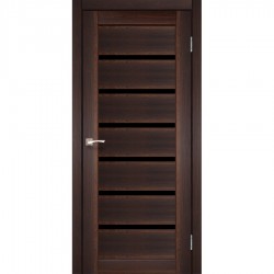 Двери Porto Deluxe PD-01 с черным стеклом Орех Двери Porto Deluxe PD-01 с черным стеклом Орех