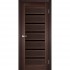 Двери Porto Deluxe PD-01 с черным стеклом Орех
