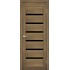 Двери Porto Deluxe PD-01 с черным стеклом Дуб браш