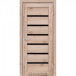 Двери Porto Deluxe PD-01 с черным стеклом Дуб тобакко Двери Porto Deluxe PD-01 с черным стеклом Дуб тобакко