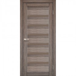 Двери Porto Deluxe PD-01 с черным стеклом Сталь кортен