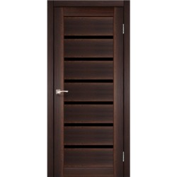 Двери Porto Deluxe PD-01 с черным стеклом Арт бетон