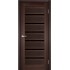 Двери Porto Deluxe PD-01 с черным стеклом Арт бетон