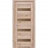 Двери Porto Deluxe PD-02 с черным стеклом и стеклом алюминий Орех