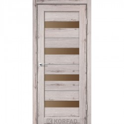 Двери Porto Deluxe PD-02 с черным стеклом и стеклом алюминий Дуб грей