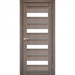Двери Porto Deluxe PD-02 со стеклом бронза и стеклом алюминий Дуб грей