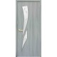 Дверь Камея (Модерн) Экошпон со стеклом сатин рисунком Р3 Ясень патина