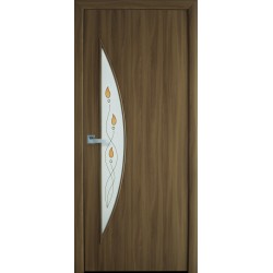 Дверь Луна (Модерн) Экошпон со стеклом сатин рисунком Р1 Ольха 3D