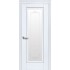 Двери Престиж (Элегант) Premium со стеклом сатин и молдингом и рисунком Р2 Белый матовый