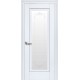 Двери Престиж (Элегант) Premium со стеклом сатин и молдингом и рисунком Р2 Белый матовый