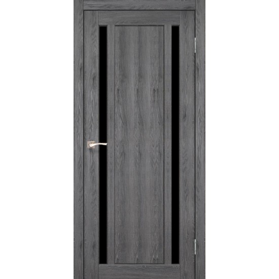 Дверь Oristano OR-02 с черным стеклом Дуб нордик