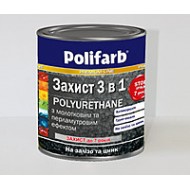 Молотковая краска Защита 3-в-1 Polifarb с перламутровым эффектом антрацит 0,7 кг