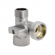 Кран шаровый проходной хром 1/2Нх3/4Нх1/2В KOER 515 KR0103