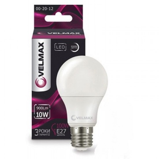 LED лампа Velmax V-A60 10W E27 4100K 1000Lm 21-11-32