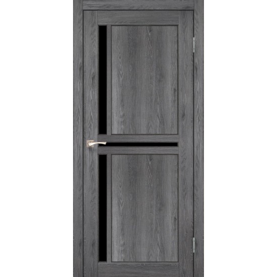 Дверь Scalea SC-02 с черным стеклом Дуб марсала