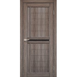 Дверь Scalea SC-03 с черным стеклом Дуб грей