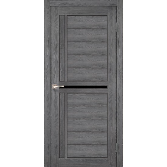 Дверь Scalea SC-03 с черным стеклом Дуб нордик