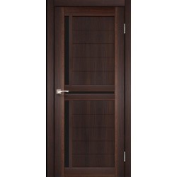 Дверь Scalea SC-04 с черным стеклом Орех