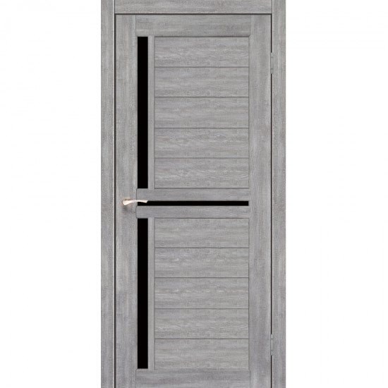 Дверь Scalea SC-04 с черным стеклом Дуб грей