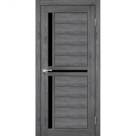 Дверь Scalea SC-04 с черным стеклом Дуб марсала