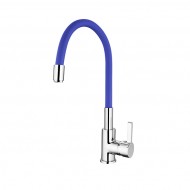 Смеситель для кухни с силиконовым изливом LEDEME LM4898-6 голубой LL0621