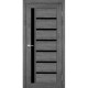 Дверь Valentino Deluxe VLD-01 с черным стеклом Дуб марсала