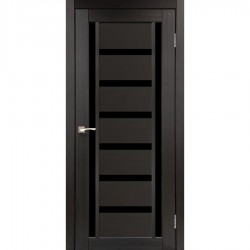 Дверь Valentino Deluxe VLD-02 с черным стеклом Венге