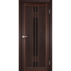 Дверь Valentino Deluxe VLD-05 с черным стеклом Орех Дверь Valentino Deluxe VLD-05 с черным стеклом Орех
