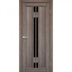 Дверь Valentino Deluxe VLD-05 с черным стеклом Дуб грей Дверь Valentino Deluxe VLD-05 с черным стеклом Дуб грей