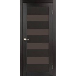 Дверь Piano Deluxe PND-02 с черным стеклом Арт бетон