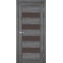 Дверь Piano Deluxe PND-02 с черным стеклом Лофт бетон