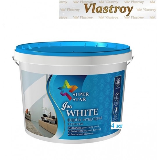 Интерьерная краска RUTA White для стен и потолков 4 кг