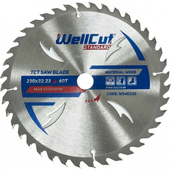 Пильный диск по дереву 230х22.23 40Т WellCut Standatd