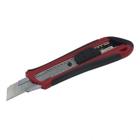Нож пластиковый сегментированный 18 мм резиновые вставки Haisser 23501