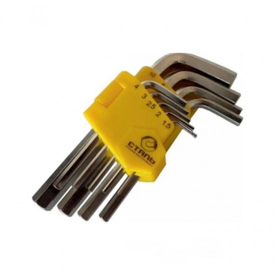 Набор Г-образных ключей HEX 1.5-10мм 9 шт Сталь 48101