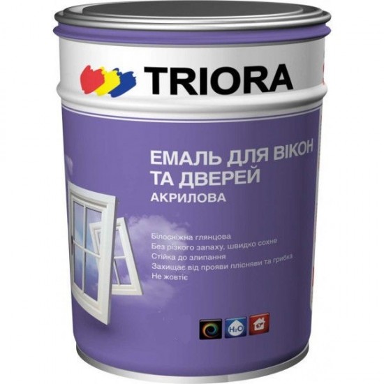 Эмаль акриловая для окон и дверей TRIORA белая 0.4л