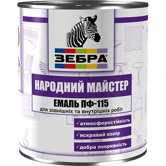 Эмаль ПФ-115 Пепельно-серая ЗЕБРА 516 2.8 кг