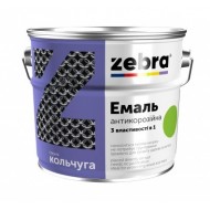 Эмаль антикоррозийная ZEBRA 3-в-1 Кольчуга 90 Черный 2 кг