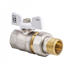 Кран шаровый 1 с американкой белая бабочка KOER 227 KR0098 Кран шаровый 1 с американкой белая бабочка KOER 227 KR0098