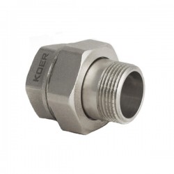 Сгон-американка 1 1/2 прямая никель KOER 341 KR0135 Сгон-американка 1 1/2 прямая никель KOER 341 KR0135