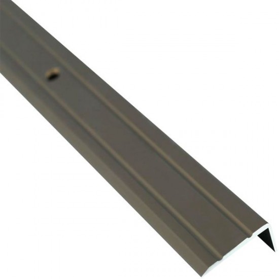 Порожек алюминиевый угловой лестничный Deco №14 24х10 мм 1.8 м анод бронза